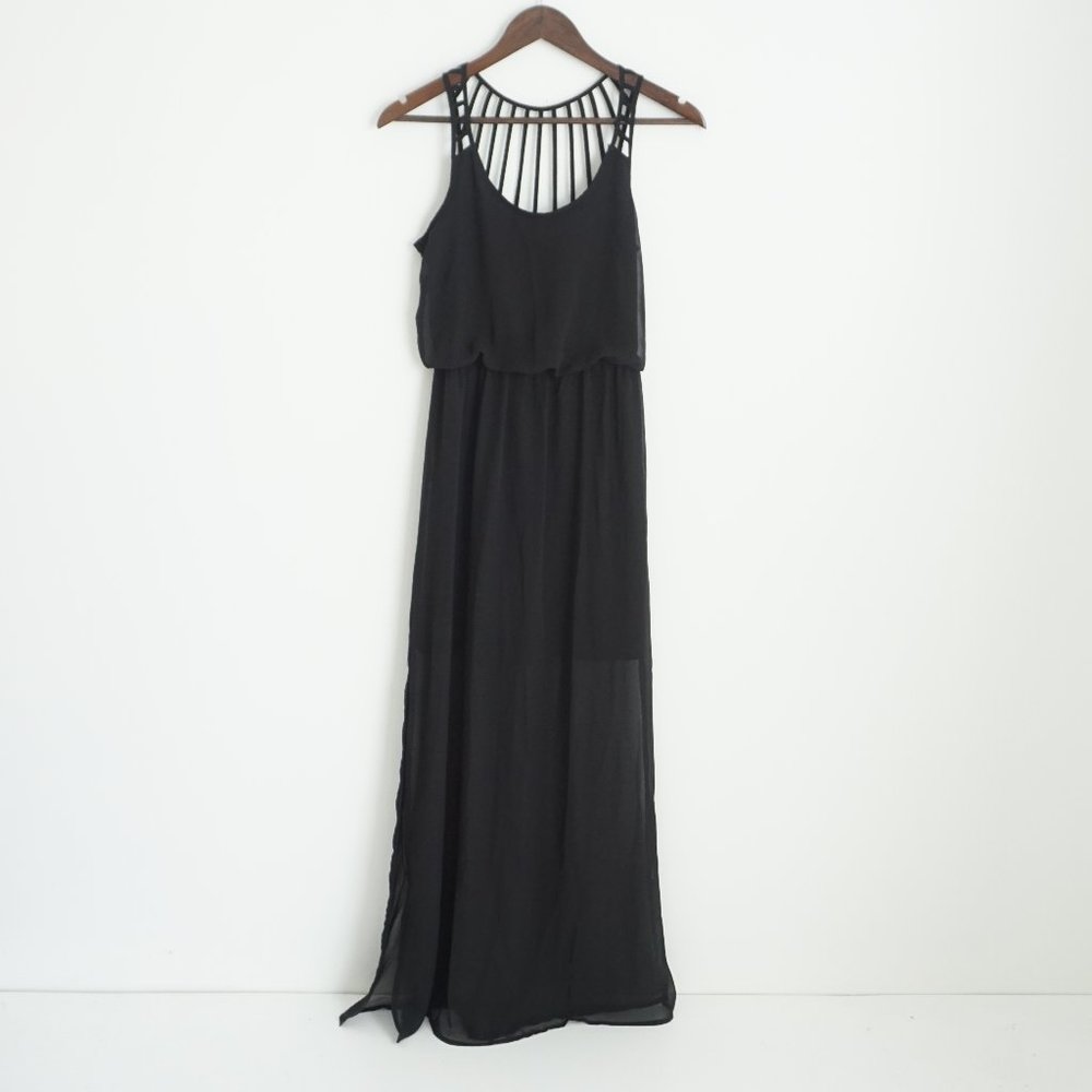 Black Chiffon Maxi Dress Size XS